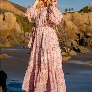 Imogen Ivy City Co Pink Long Sleeve Sundress